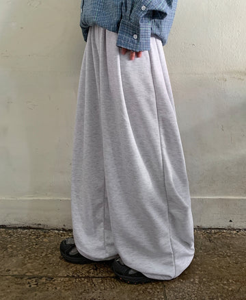 Hiroi banding string pin tuck wide jogger pants